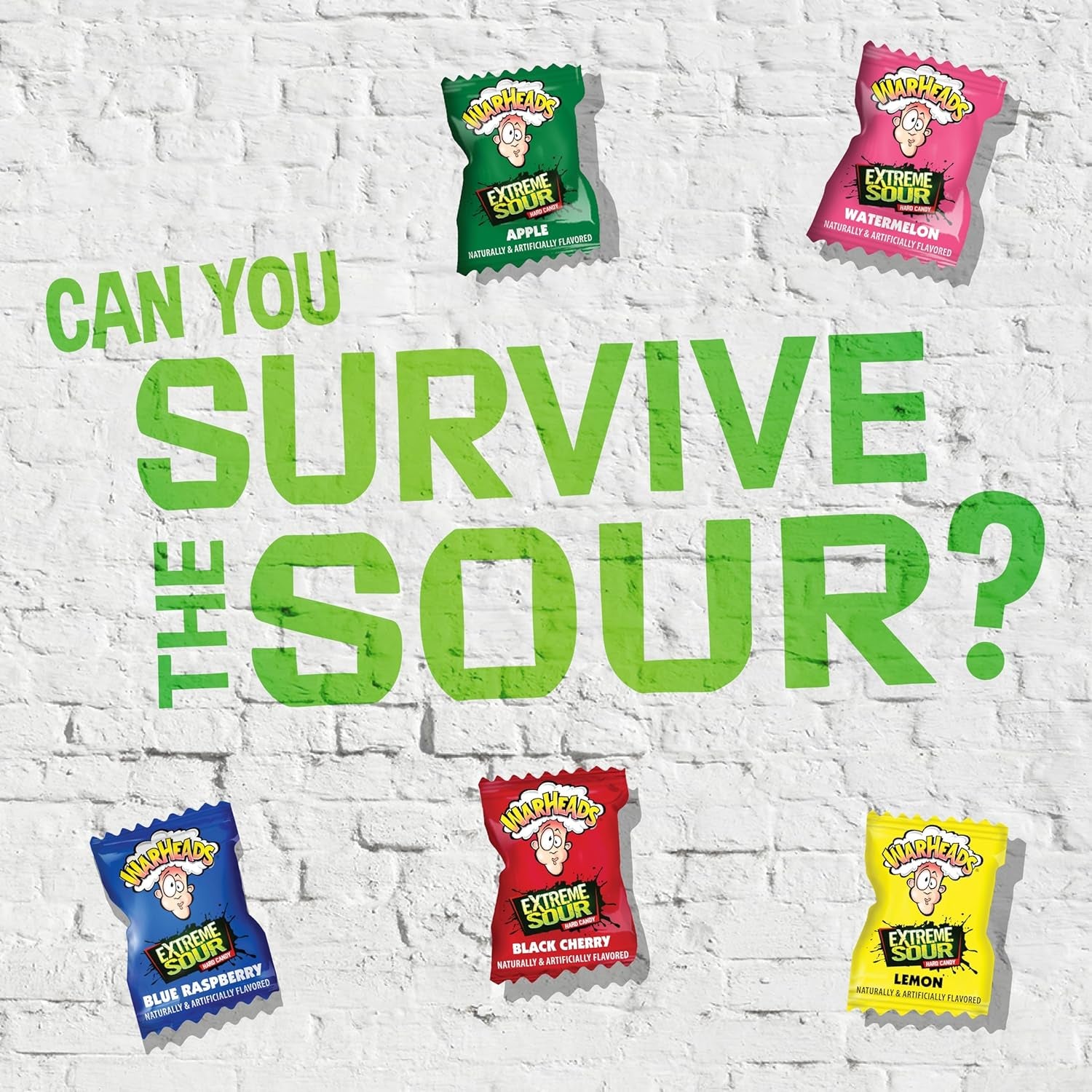 - Extreme Sour Hard Candy - Assorted Flavors - Sour Apple, Black Cherry, Blue Raspberry, Lemon & Watermelon Flavors - 2 Oz. Bag