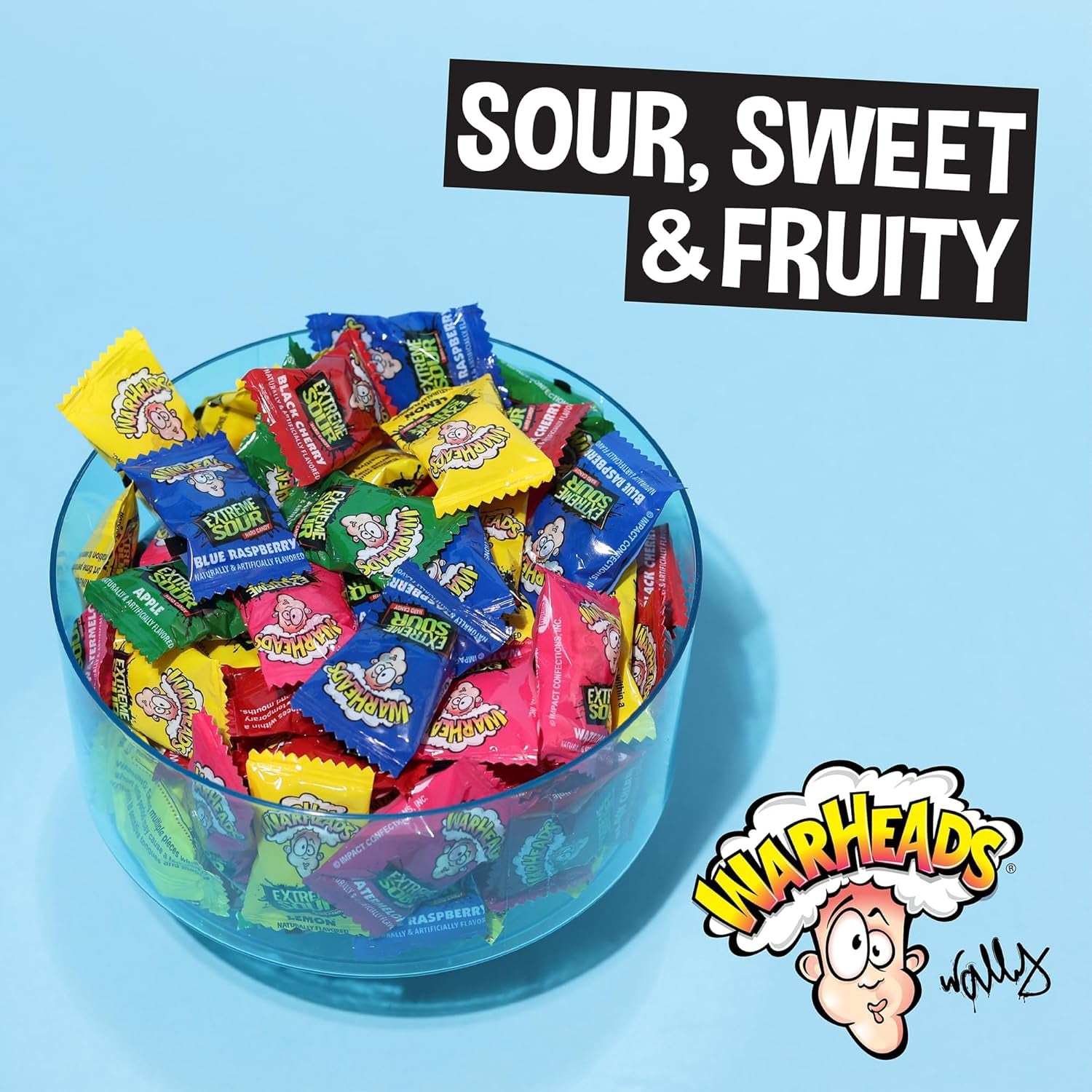 - Extreme Sour Hard Candy - Assorted Flavors - Sour Apple, Black Cherry, Blue Raspberry, Lemon & Watermelon Flavors - 2 Oz. Bag