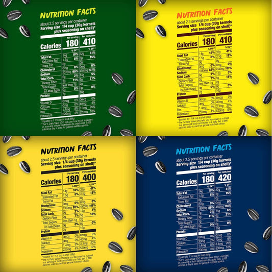 BIGS Sunflower Seeds Assorted Variety Pack - Keto Friendly Snack, Low Carb Lifestyle, 5.35 Ounce Bag (Pack of 7)