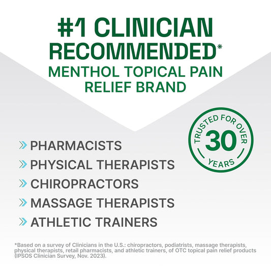 Professional Menthol Pain Relieving Spray 4 FL OZ Colorless Aerosol Spray for Relief Associated with Sore Muscles, Arthritis, Simple Backaches, and Joint Pain (Packaging May Vary)